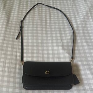 Coach Black Crossbody Bag with Gold Accent pebble Hayden crossbody